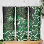 Melbourne Stars Cricket Mascot Skinny Tumbler Aboriginal Dot Art Green And Black Tribal Pattern