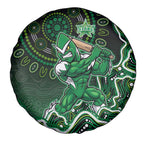Melbourne Stars Cricket Mascot Spare Tire Cover Aboriginal Dot Art Green And Black Tribal Pattern