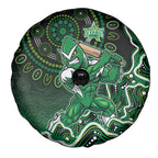Melbourne Stars Cricket Mascot Spare Tire Cover Aboriginal Dot Art Green And Black Tribal Pattern