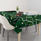 Melbourne Stars Cricket Mascot Tablecloth Aboriginal Dot Art Green And Black Tribal Pattern