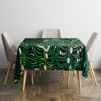 Melbourne Stars Cricket Mascot Tablecloth Aboriginal Dot Art Green And Black Tribal Pattern