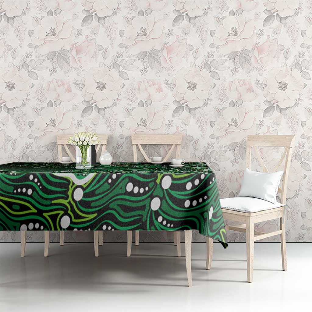 Melbourne Stars Cricket Mascot Tablecloth Aboriginal Dot Art Green And Black Tribal Pattern