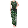 Melbourne Stars Cricket Mascot Tank Maxi Dress Aboriginal Dot Art Green And Black Tribal Pattern