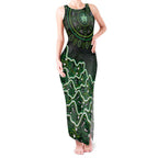 Melbourne Stars Cricket Mascot Tank Maxi Dress Aboriginal Dot Art Green And Black Tribal Pattern