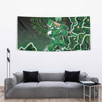 Melbourne Stars Cricket Mascot Tapestry Aboriginal Dot Art Green And Black Tribal Pattern