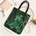 Melbourne Stars Cricket Mascot Tote Bag Aboriginal Dot Art Green And Black Tribal Pattern