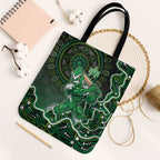 Melbourne Stars Cricket Mascot Tote Bag Aboriginal Dot Art Green And Black Tribal Pattern