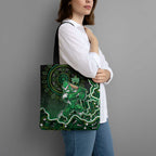 Melbourne Stars Cricket Mascot Tote Bag Aboriginal Dot Art Green And Black Tribal Pattern