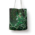 Melbourne Stars Cricket Mascot Tote Bag Aboriginal Dot Art Green And Black Tribal Pattern