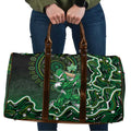 Melbourne Stars Cricket Mascot Travel Bag Aboriginal Dot Art Green And Black Tribal Pattern