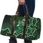 Melbourne Stars Cricket Mascot Travel Bag Aboriginal Dot Art Green And Black Tribal Pattern