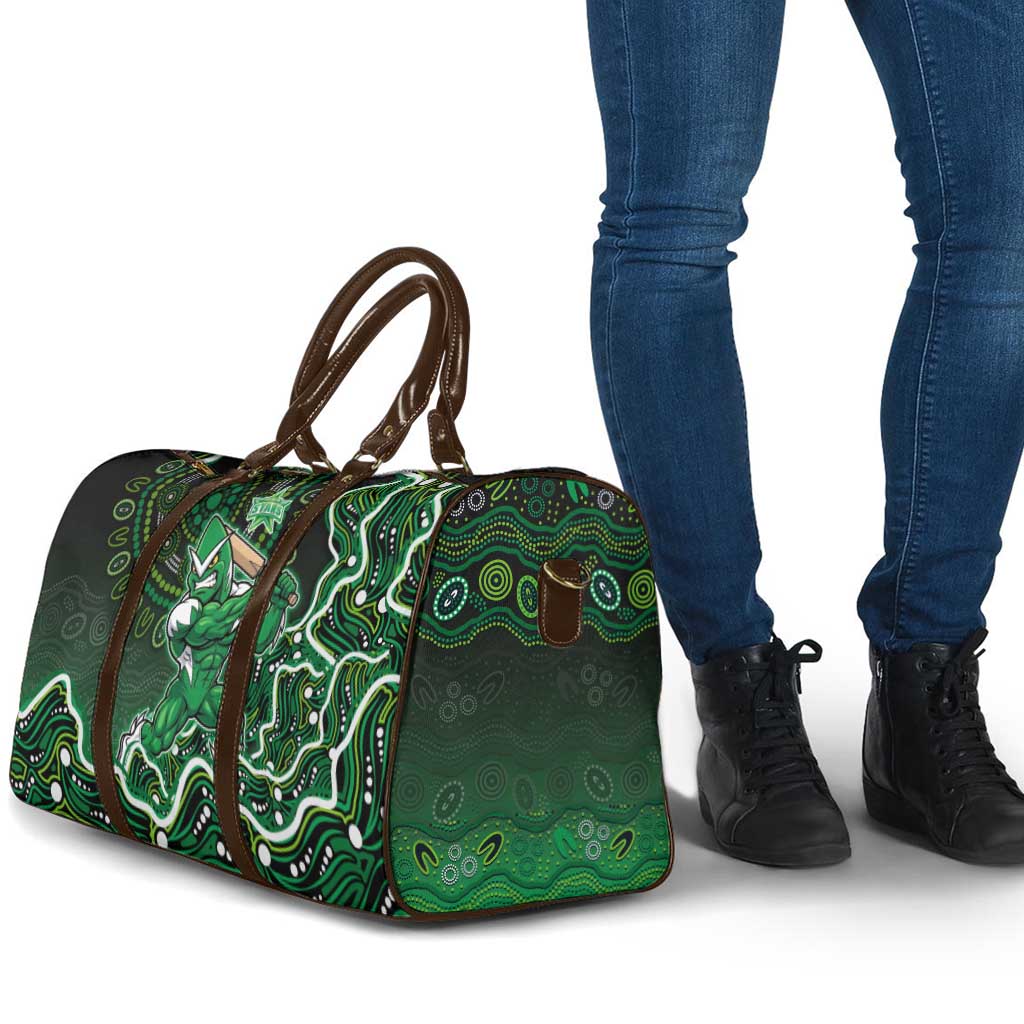 Melbourne Stars Cricket Mascot Travel Bag Aboriginal Dot Art Green And Black Tribal Pattern