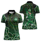 Melbourne Stars Cricket Mascot Women Polo Shirt Aboriginal Dot Art Green And Black Tribal Pattern