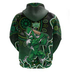 Melbourne Stars Cricket Mascot Zip Hoodie Aboriginal Dot Art Green And Black Tribal Pattern