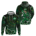 Melbourne Stars Cricket Mascot Zip Hoodie Aboriginal Dot Art Green And Black Tribal Pattern