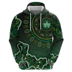Melbourne Stars Cricket Mascot Zip Hoodie Aboriginal Dot Art Green And Black Tribal Pattern