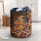 Perth Scorchers Cricket Mascot Laundry Basket Aboriginal Dot Art Orange And Black Tribal Pattern