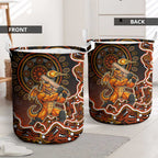 Perth Scorchers Cricket Mascot Laundry Basket Aboriginal Dot Art Orange And Black Tribal Pattern