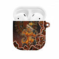Perth Scorchers Cricket Mascot AirPods Case Aboriginal Dot Art Orange And Black Tribal Pattern