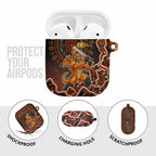 Perth Scorchers Cricket Mascot AirPods Case Aboriginal Dot Art Orange And Black Tribal Pattern