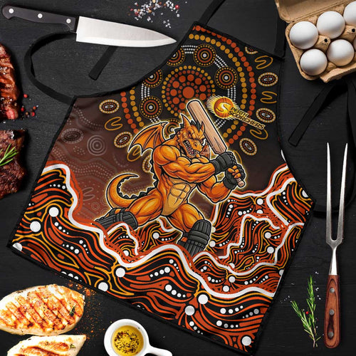 Perth Scorchers Cricket Mascot Apron Aboriginal Dot Art Orange And Black Tribal Pattern