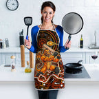 Perth Scorchers Cricket Mascot Apron Aboriginal Dot Art Orange And Black Tribal Pattern