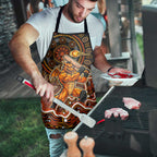 Perth Scorchers Cricket Mascot Apron Aboriginal Dot Art Orange And Black Tribal Pattern