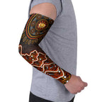 Perth Scorchers Cricket Mascot Arm Sleeves Aboriginal Dot Art Orange And Black Tribal Pattern