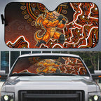 Perth Scorchers Cricket Mascot Auto Sun Shade Aboriginal Dot Art Orange And Black Tribal Pattern
