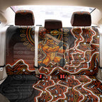Perth Scorchers Cricket Mascot Back Car Seat Cover Aboriginal Dot Art Orange And Black Tribal Pattern