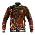 Perth Scorchers Cricket Mascot Baseball Jacket Aboriginal Dot Art Orange And Black Tribal Pattern