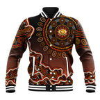 Perth Scorchers Cricket Mascot Baseball Jacket Aboriginal Dot Art Orange And Black Tribal Pattern