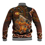 Perth Scorchers Cricket Mascot Baseball Jacket Aboriginal Dot Art Orange And Black Tribal Pattern
