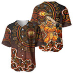 Perth Scorchers Cricket Mascot Baseball Jersey Aboriginal Dot Art Orange And Black Tribal Pattern