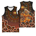 Perth Scorchers Cricket Mascot Basketball Jersey Aboriginal Dot Art Orange And Black Tribal Pattern