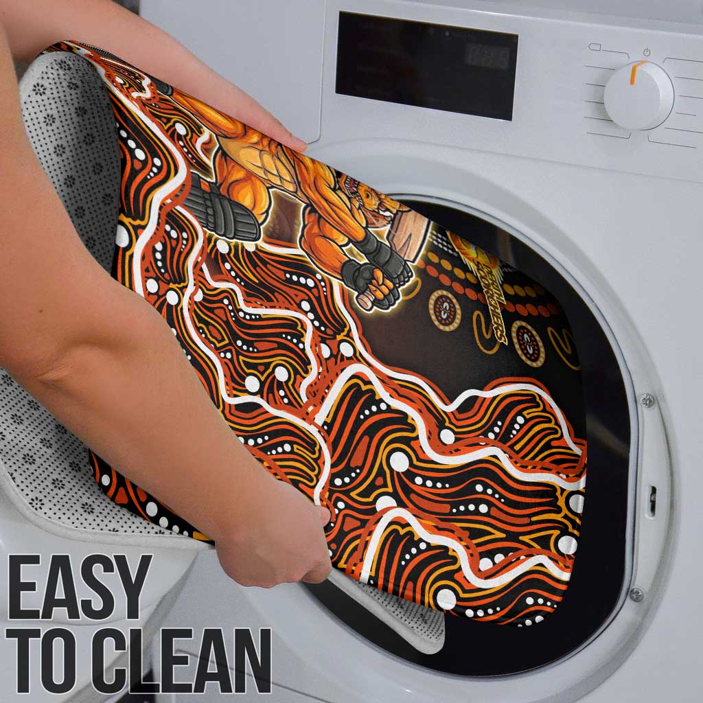 Perth Scorchers Cricket Mascot Bathroom Set Aboriginal Dot Art Orange And Black Tribal Pattern