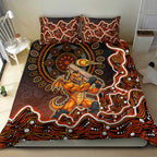 Perth Scorchers Cricket Mascot Bedding Set Aboriginal Dot Art Orange And Black Tribal Pattern