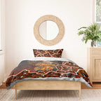 Perth Scorchers Cricket Mascot Bedding Set Aboriginal Dot Art Orange And Black Tribal Pattern