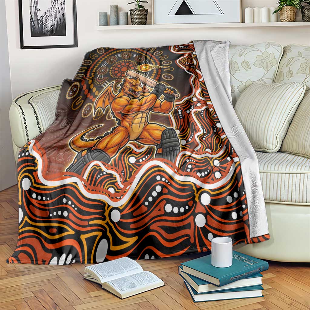Perth Scorchers Cricket Mascot Blanket Aboriginal Dot Art Orange And Black Tribal Pattern