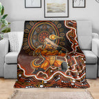 Perth Scorchers Cricket Mascot Blanket Aboriginal Dot Art Orange And Black Tribal Pattern