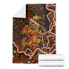 Perth Scorchers Cricket Mascot Blanket Aboriginal Dot Art Orange And Black Tribal Pattern