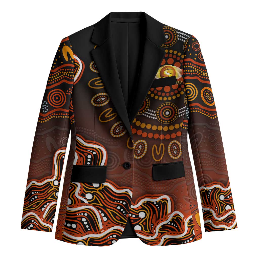 Perth Scorchers Cricket Mascot Blazer Aboriginal Dot Art Orange And Black Tribal Pattern