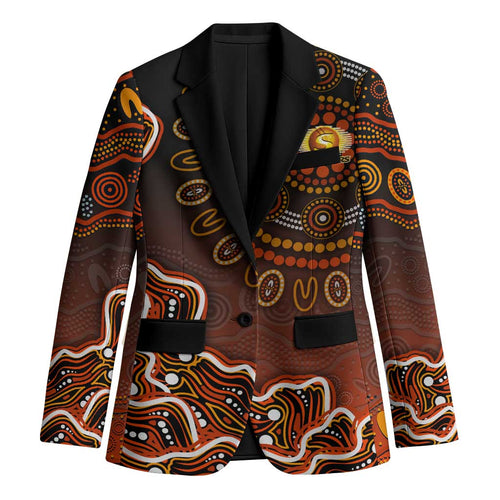 Perth Scorchers Cricket Mascot Blazer Aboriginal Dot Art Orange And Black Tribal Pattern