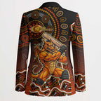 Perth Scorchers Cricket Mascot Blazer Aboriginal Dot Art Orange And Black Tribal Pattern
