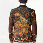 Perth Scorchers Cricket Mascot Blazer Aboriginal Dot Art Orange And Black Tribal Pattern