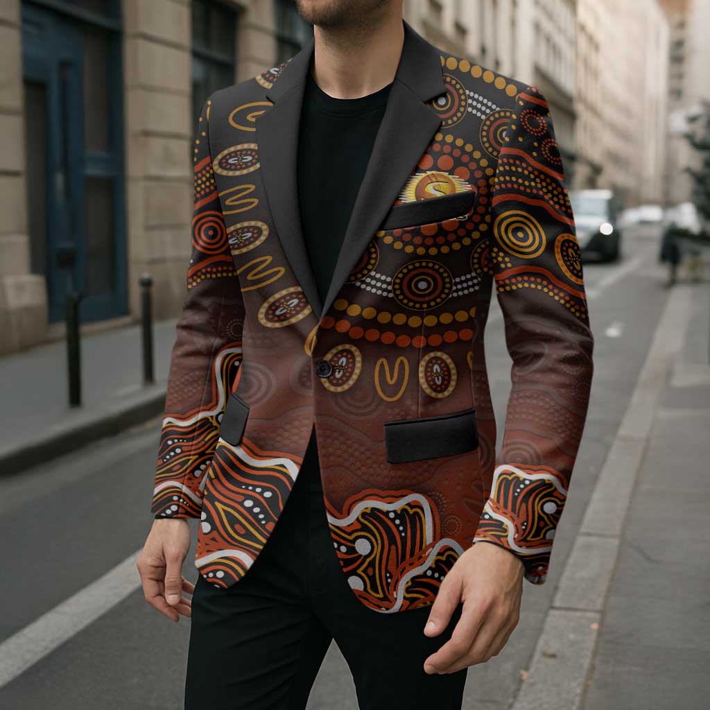 Perth Scorchers Cricket Mascot Blazer Aboriginal Dot Art Orange And Black Tribal Pattern
