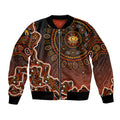 Perth Scorchers Cricket Mascot Bomber Jacket Aboriginal Dot Art Orange And Black Tribal Pattern
