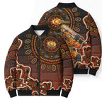 Perth Scorchers Cricket Mascot Bomber Puffer Jacket Aboriginal Dot Art Orange And Black Tribal Pattern