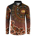 Perth Scorchers Cricket Mascot Button Sweatshirt Aboriginal Dot Art Orange And Black Tribal Pattern