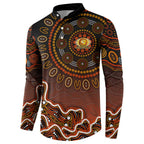 Perth Scorchers Cricket Mascot Button Sweatshirt Aboriginal Dot Art Orange And Black Tribal Pattern